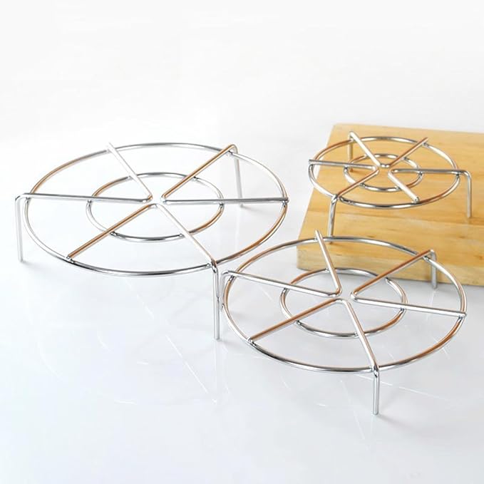 Steam Rack,Steaming Rack Stand,Steamer Basket,Heavy Duty Stainless Steel Metal Multi-function By Meleg Otthon (5.9" Diameter X2.7"High)