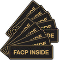 Signs ByLITA Standard FACP Inside Sign | Fire Safety Signage (Black Gold) - Medium 10 Pack