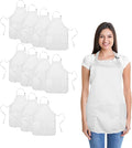 DALIX Apron Commercial Restaurant Home Bib Spun Poly Cotton Kitchen Aprons (2 Pockets) in White 12 Pack