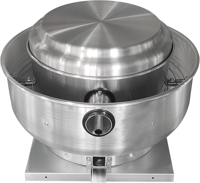 Restaurant Hood Grease Rated Exhaust Fan- Food Truck High Speed Direct Drive Centrifugal Upblast Exhaust Fan 0.25HP 110 Volt Single Phase Motor 1500-1700 CFM