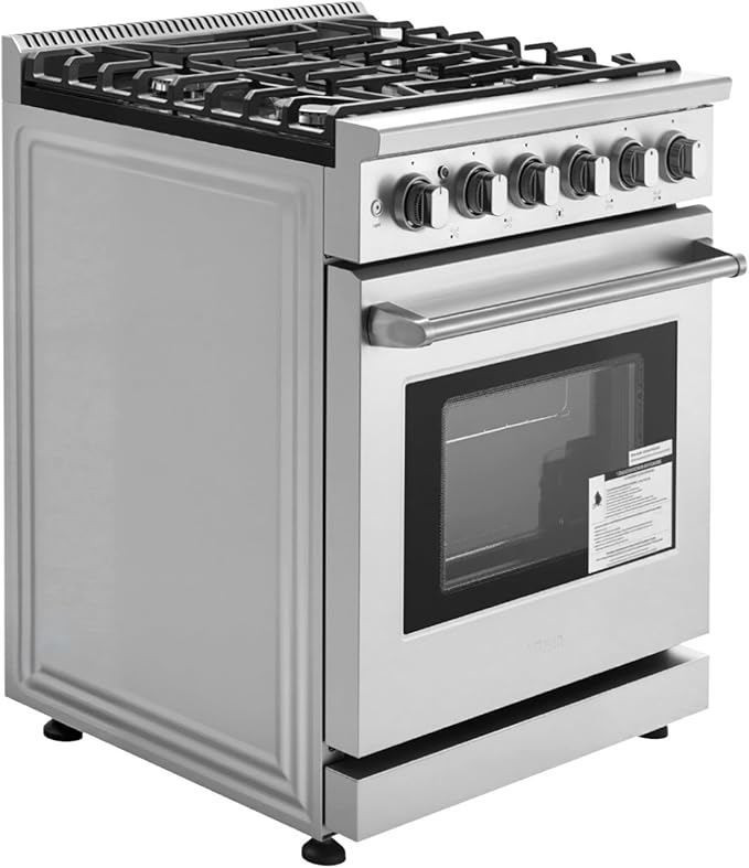 VEVOR Gas Range Oven, 30 Inches Width, Freestanding Stainless Steel Stove and Oven with 5 Sealed Cooktop Burners, Easy Reach Racks, Storage Drawer, 4.8 Cu. Ft. Capacity, for Apartment Home Kitchen