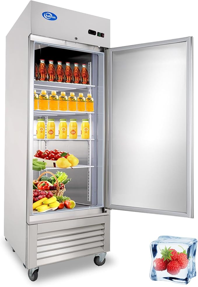 Commercial Refrigerator, 27" W Industrial Fridge, 23 Cu.Ft Commercial Reach in Stainless Steel Freezer, Commercial Freezer Upright with 5 Shelves for Restaurant, Bar, Supermarket