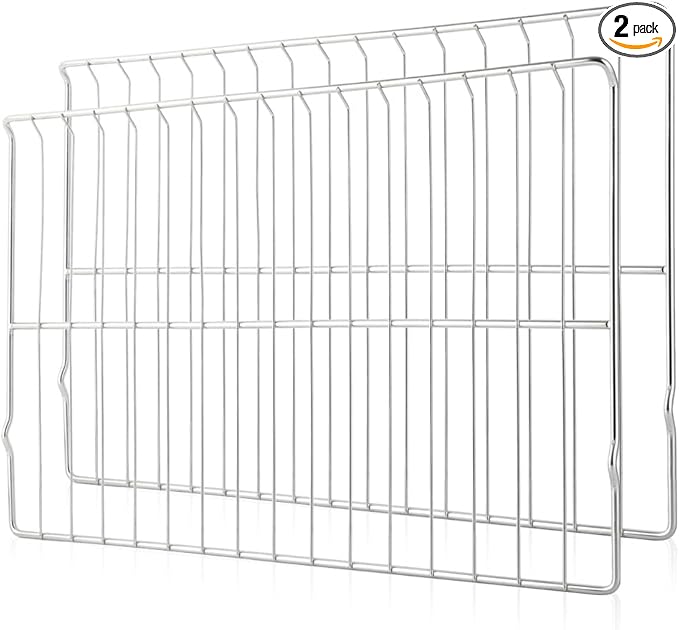 [Upgraded] 2Pcs Range Standard Oven Racks MHL63411403 for LG Range Ovens, Stainless Steel Oven Shelf Rack Replacement Part, 24.7'' Wide x16.2'' Deep