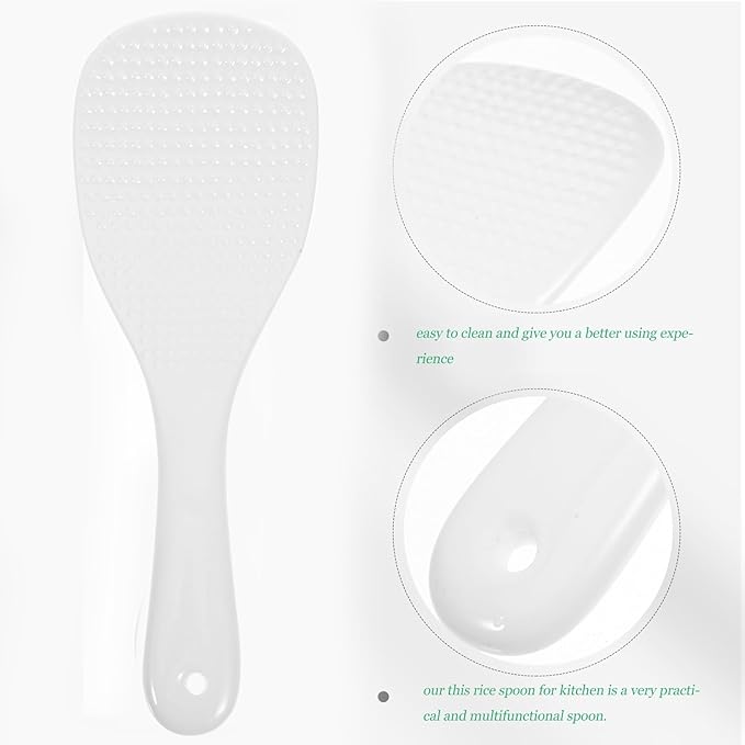VOSAREA 2pcs Rice Spoons Ceramic Rice Paddles Non-stick Rice Serving Spoon Rice Potato Food Server Spatula Rice Scooper Kitchen Tool Rice Cooker Spoons Cooker Scoops