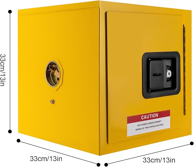 Flammable Cabinet,Galvanized Steel Safety Cabinet,Industry Safety Cabinet,Adjustable Shelf Flammable Storage Cabinet,for Commercial Industrial and Home Use (7.5L/2Gal-Yellow)