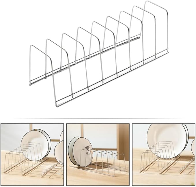 BESPORTBLE Stainless Steel Dish Drying Rack Bowl Holder Plate Draining Rack Kitchen Tableware Storage Organizer for Countertop Dishwasher Cabinet Use