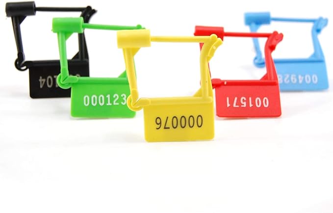 Plastic Security Padlock Seals Numbered Security Tags - Tamper Proof Disposable Locks for Luggage Medical Clothing (1000 PCS) (Yellow)