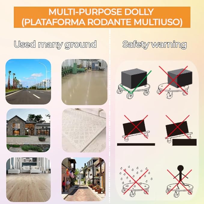Furniture Moving Dollies,Wooden Movers with 4 Silent Wheels, 15 Inch, Holds 1102 Lbs per 2 Sets，Heavy Duty Dolly for Piano, Couch, Fridge, Washer, Plant，Easy Transportation of Heavy Items