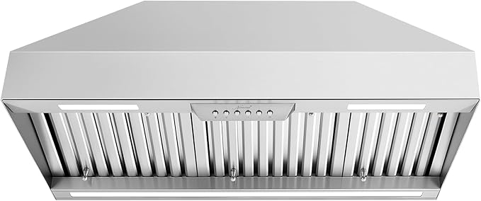Akicon 36 Inch Range Hood Insert with Heater Sensor, 600 CFM Ultra-Quiet Stainless Steel Ducted Vent Hood Insert with 4 Speed Fan, Dimmable LED Lights and Dishwasher Safe Filters
