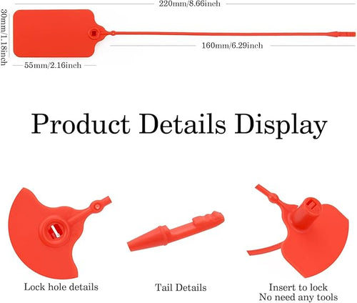 100pcs Luggage Tags Plastic Seals Shipping Label Logistics Sign Tie Bag Tag, Sealing Storage Multi Purpose Name ID Tag with Marker for Suitcases, Backpack, Schoolbag, Car Key (Red)