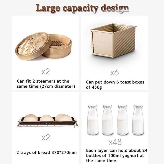 Commercial Electric Dough Proofer 40L Capacity,Stainless Steel Bread Fermentation Cabinet with Adjustable Temp Humidity Control,for Bakery,Pizza Dough,Pastry Proofing