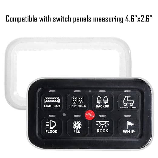 Auxbeam 8 Gang Switch Panel Case Soft Silicone Waterproof Protective Cover, Transparent Flexible Skin Case for Auxbeam Switch Panel AR-800, AR-820, BA80, BB80, RA80, RB80, GA80, GB80, RA80 x2