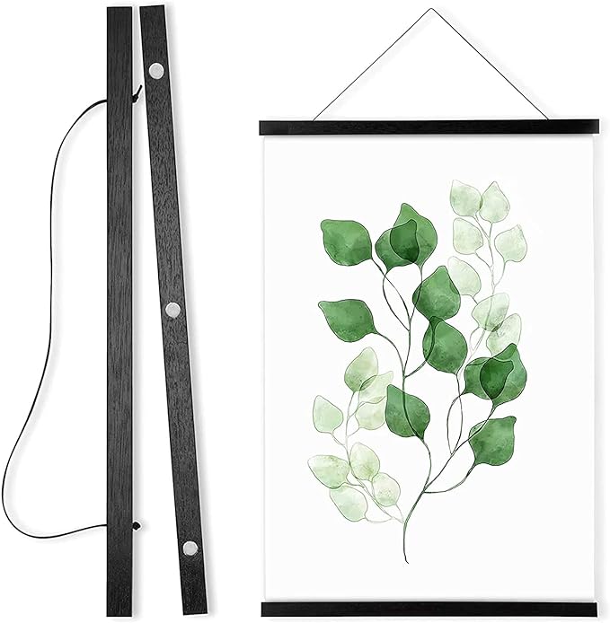 WITCOLOR Magnetic Poster Hanger Frame, Black Magnet Poster Frame 12x16 12x18 12x36 for Paintings, Photos, Maps, Scrolls, Picture, Canvas Works and Art Prints