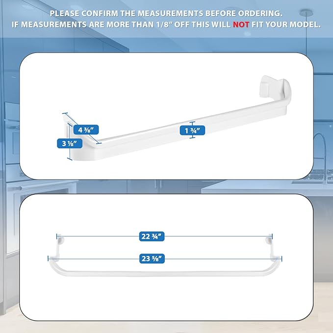 UPGRADED Lifetime Appliance 2 x 240534901 & 1 x 240534701 Door Shelf Rack Bar Compatible with Frigidaire or Kenmore Refrigerator