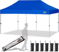Eurmax USA Standard 10'x20' Patio Pop Up Canopy Tent Commercial Instant Canopies with Heavy Duty Roller Bag,Bonus 6 Sand Weights Bags (Blue)