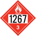1267 Placard, Class 3 Flammable Liquid 10-pk. - 10.75" x 10.75" Laminated Plastic for Temporary Applications, DOT Hazmat Compliant, J. J. Keller & Associates, Inc.