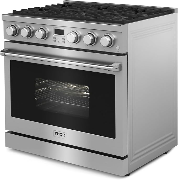THOR Kitchen Professional 36-Inch Gas Range in Stainless Steel - Model ARG36