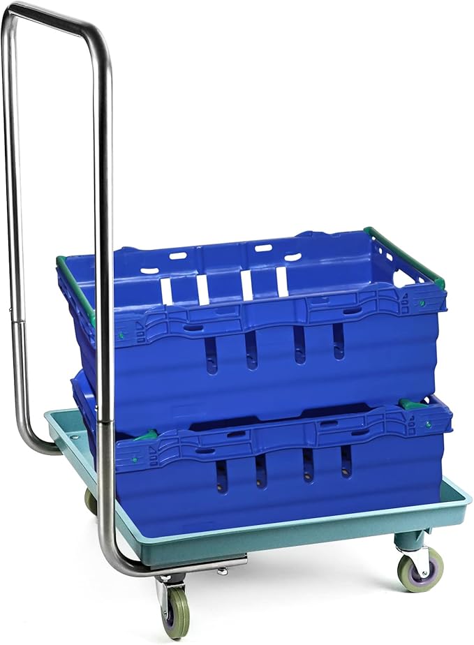 QWORK Warewashing Rack Dolly with Detachable Handle – 200lbs Static Load Cart for Kitchens, Hotels & Catering