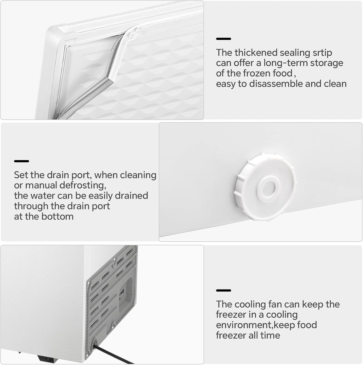 Kismile 2.0 Cubic Feet Chest Freezer, Compact Deep Freezer for Home, White