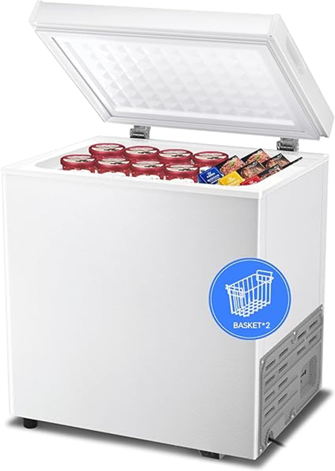 Kismile 2.0 Cubic Feet Chest Freezer, Compact Deep Freezer for Home, White