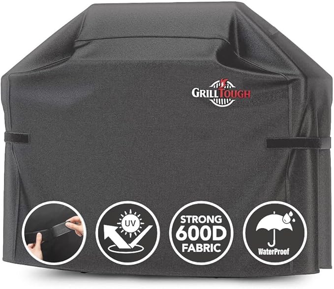 Heavy Duty BBQ Grill Cover for Outdoor Grill, 60 Inch – Waterproof, Weather Resistant, UV & Fade Resistant with Adjustable Straps – Gas Grill Cover for Weber, Charbroil, etc. Charcoal