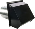 RDP Hooded Wall Vent with Screen and Damper (4 Inch, Black)