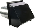 RDP Hooded Wall Vent with Screen and Damper (10 Inch, Black)
