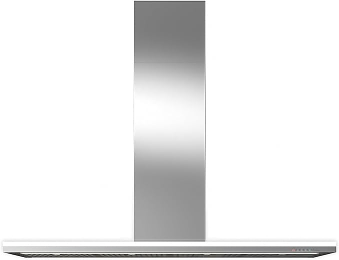 Futuro Futuro WL48STREAMLINE Wall Mount Range Hood, Stainless Steel/White, 48x19x22-42", LED Light, 940 CFM, 0.5-3.2 Sones, Dishwasher-Safe Filters