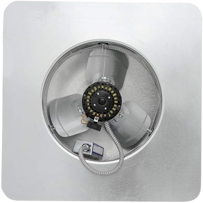 GAF Master Flow 1500 CFM Shingle Match Weathered Wood Roof Mount Attic Fan with Energy Cost Savings and High Airflow Capacity of Upto 1500 Cubic feet per Minute for Areas Upto 2800 Square feet