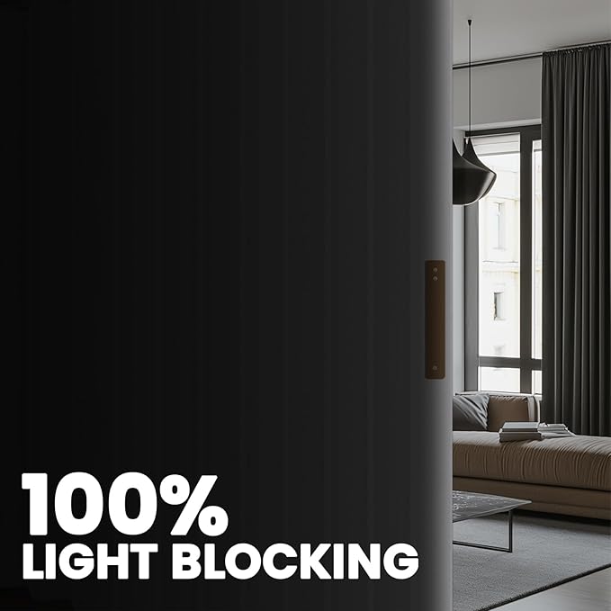 100% Blackout Room Divider Curtains - Total Privacy Curtain Panel, Thermal Insulated Noise Reduction Curtains for Bedroom Windows, Include Ceiling Curtain Track(White, W100 x L96, 1 Pack)