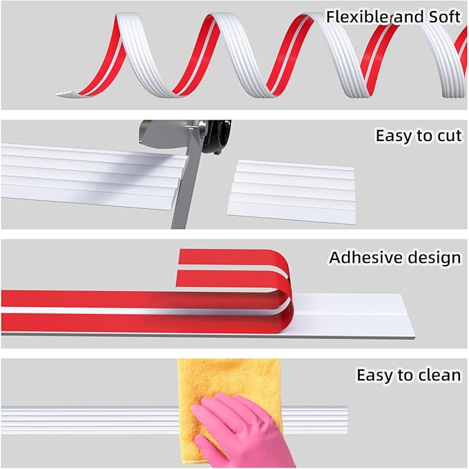40FT Flexible Wall Corner Protector Moulding Trim, Peel and Stick Inside & Outside Wall Corner Guards Edge Protector,Self Adhesive Molding Trim Strip for Edge Ceiling