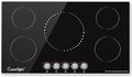 36 Inch Induction Cooktop, 5 Burner Electric Cooktop with 9 Power Levels, Knob Control, Auto shutdown and Residual Heat Warning, 9200W, 220-240V for Hard Wire