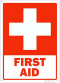 Brimar - 10 x 14" - First Aid Sign - .055″ Polyethylene Plastic - Clear Message - Standard Size