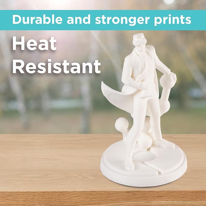 Polymaker 3kg ABS Filament 1.75mm White, 3D Printer Filament 1.75mm Heat Resistant - PolyLite White ABS 3D Printing Filament 1.75mm Cost Effective Large Spool, Strong & Durable