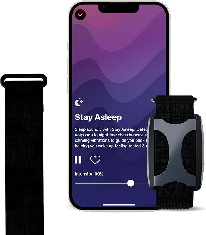 Bundle of Apollo Neuro Wearable (Stealth) & 12-Month SmartVibes AI Membership + Sleep Band (Black)