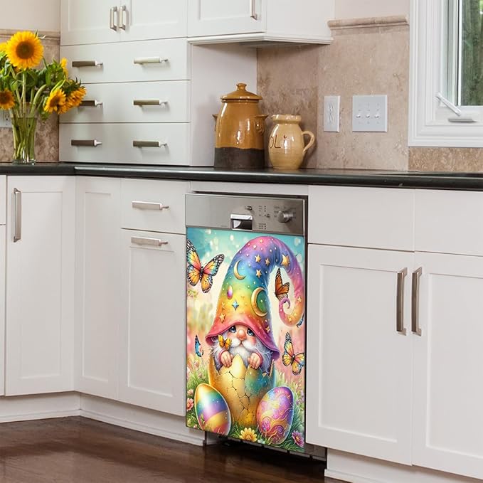 Dishwasher Magnet Cover Happy Easter30 Front Dishwasher Cover Decoration Reusable Magnetic Door Cover Panel Decal Home Appliances Stickers Kitchen Refrigerator Fridge 23"x26"