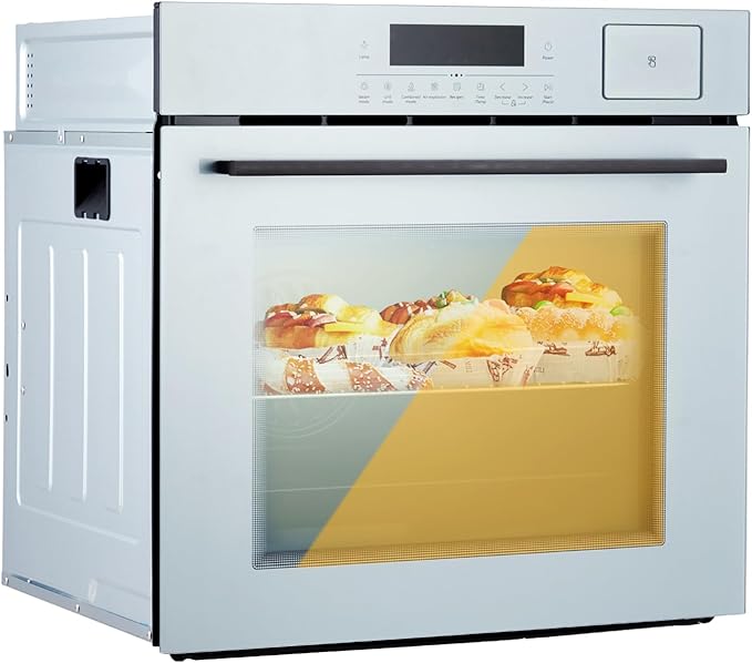 24 Inch Built-in Electric Single Wall Oven,2.5Cuft, Stainless Steel Convection Oven with 8 Cooking Functions, Touch Control, Timer, Convection Fan and Safety Lock, 3000W, Silvery