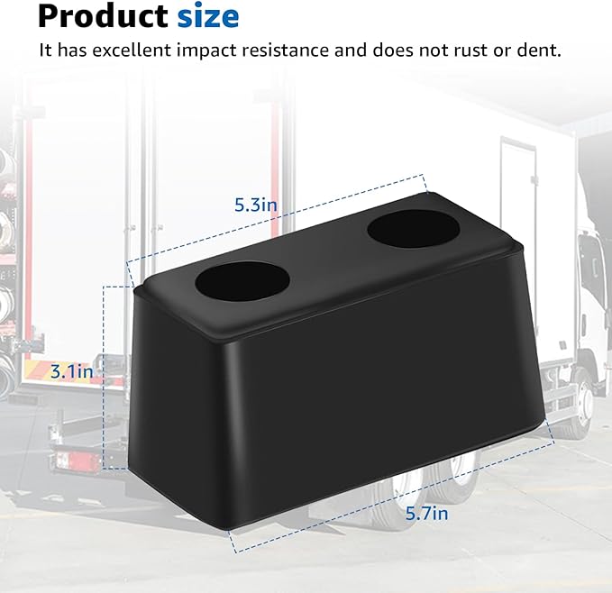 4-Pack Heavy Duty Rubber Bumper Blocks Industrial Dock Buffers – 6x3x3 Perfect for Truck Rear, Chassis, Flatbed Trailers, Reefer, Boat, Marinas & etc （4502-1276）