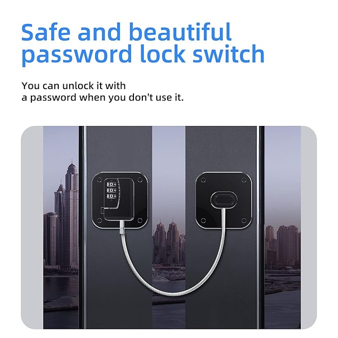 2 Packs Refrigerator Lock Combination Coded Fridge Lock Freezer Child Safety Lock Door Lock with Strong Adhesive No Keys Needed Black