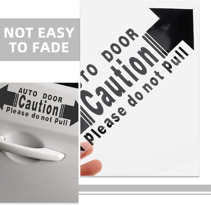 Veemoon Car Door Warning Sticker 4pcs Set Black Sliding Door Labels Do Not Touch Safety Decals for Automotive Exterior Window Glass Protection