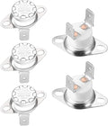 uxcell KSD301 Thermostat 150°C/302°F 10A Normally Closed N.C Adjust Snap Disc Temperature Switch for Microwaves Oven Coffee Maker 5pcs,Ceramic Material