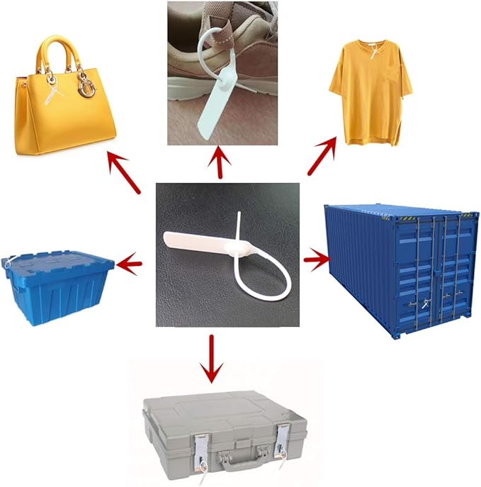 Pull-tite Security Seal Tamper Resistant Tags Plastic Padlock Sign Ties Numbered 100 Pieces/Bag (White, 100pcs)