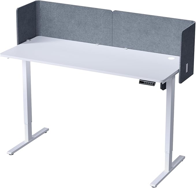 Desk Privacy Panel,2PCS L-Shaped Clamp-On Office Desk Divider,2-in-1 Adjustable Acoustic Desktop Partition Or Under Desk Modesty Screen,for Office,Home,Felt(Grey, 47.2" x 17.7")