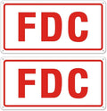FDC Sign, 2 Pack Outdoor Aluminum Metal Sign, FDC Signs for Fire Department Connection, UV Protected Weather Resistant and Easy to Install (White Color, 12 x 6 inches)