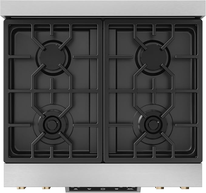 Gordon Ramsay by THOR Kitchen 30 Inch Professional Liquid Propane Range with Tilt Panel Touch Control in Stainless Steel/Bronze