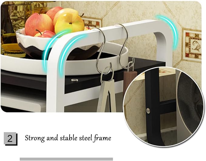 Microwave Storage Rack Microwave Oven Rack Kitchen Storage Shelf Kitchen Organiser Shelf Island Shelf for Oven Toaster Stand White