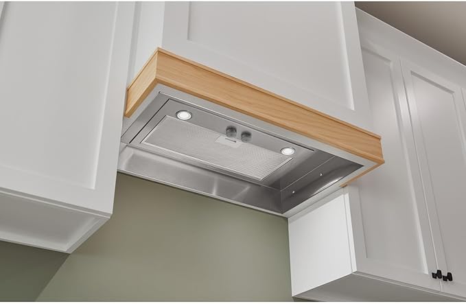 Broan- NuTone PM400SS Custom Cabinet Built-in 3-Speed Power Pack Insert with LED Lighting and 450 Max Blower CFM, 21-Inch, Stainless Steel