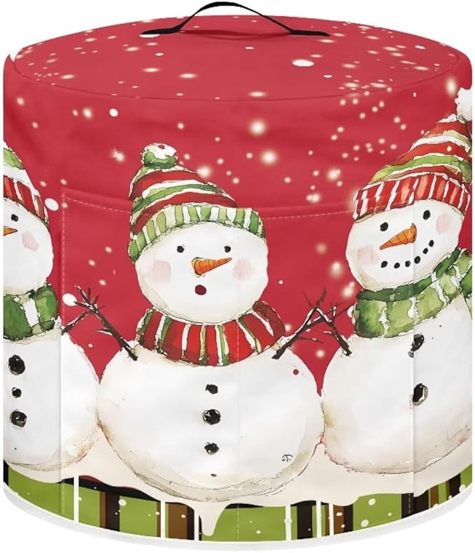 Snowman Kitchen Aid Rice Cooker Protective Cover Sun Air Fryer Cover Lightweight Kitchen Assistant Rice Cooker Dust Cover with Top Handle Decorations Kitchen Utensils M