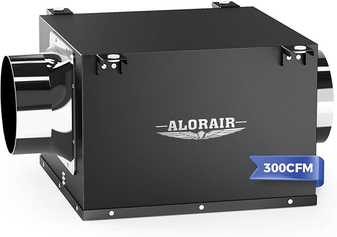 ALORAIR 6 Inch Inline Bathroom Exhaust Fan, 300 CFM Ultra Quiet Ventilation Fan for Bathroom, Attic, Kitchen, Garage – Powerful Airflow, Durable, Easy Installation