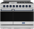 Gordon Ramsay by THOR Kitchen 48 Inch Professional Liquid Propane Range with Tilt Panel Touch Control in Stainless Steel/Navy Blue